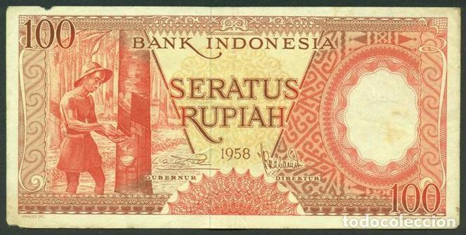 Billetes extranjeros: INDONESIA. 100 rupiah 1958. Pick 59.