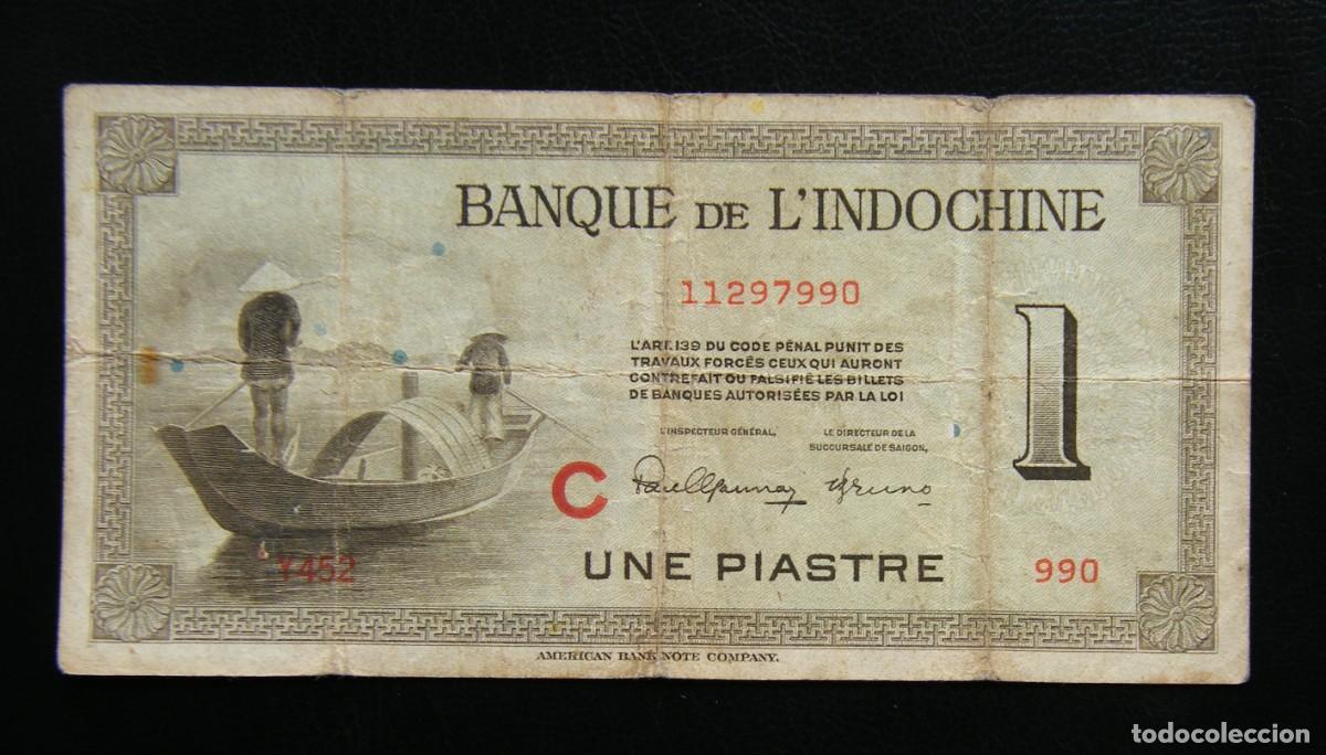 Billetes extranjeros: INDOCHINA -Francesa BILLETE DE 1 piastra 1951 CIRCULADO