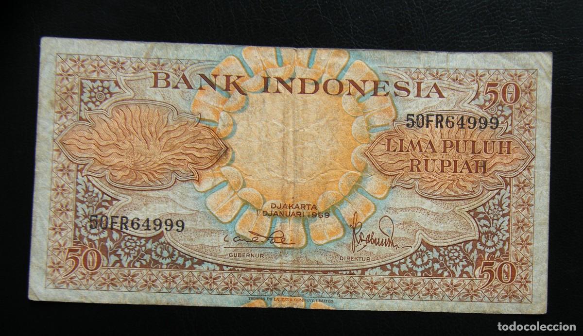 Banconote internazionali: INDONESIA BILLETE DE 50 Rupias 1959 CIRCULADO