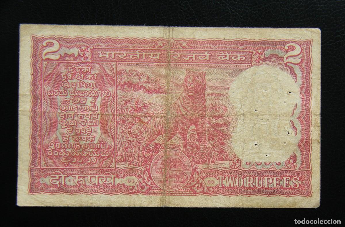International Banknotes: INDIA BILLETE DE 2 RUPIAS... CIRCULADO