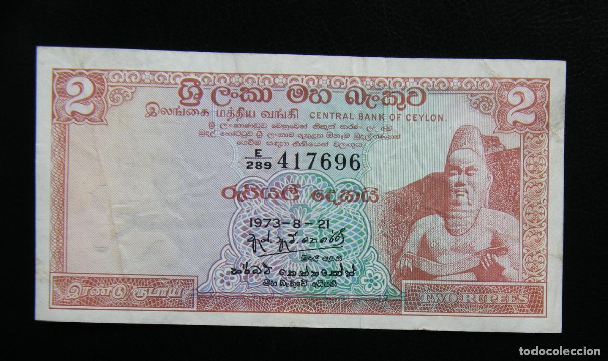 Internationale Banknoten: CEILAN BILLETE DE 2 RUPIAS 1973 MBC