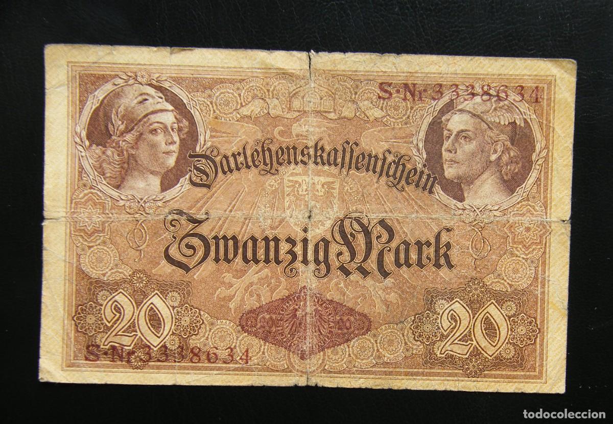 Billetes extranjeros: ALEMANIA BILLETE DE 20 MARCOS 1914 CIRCULADO