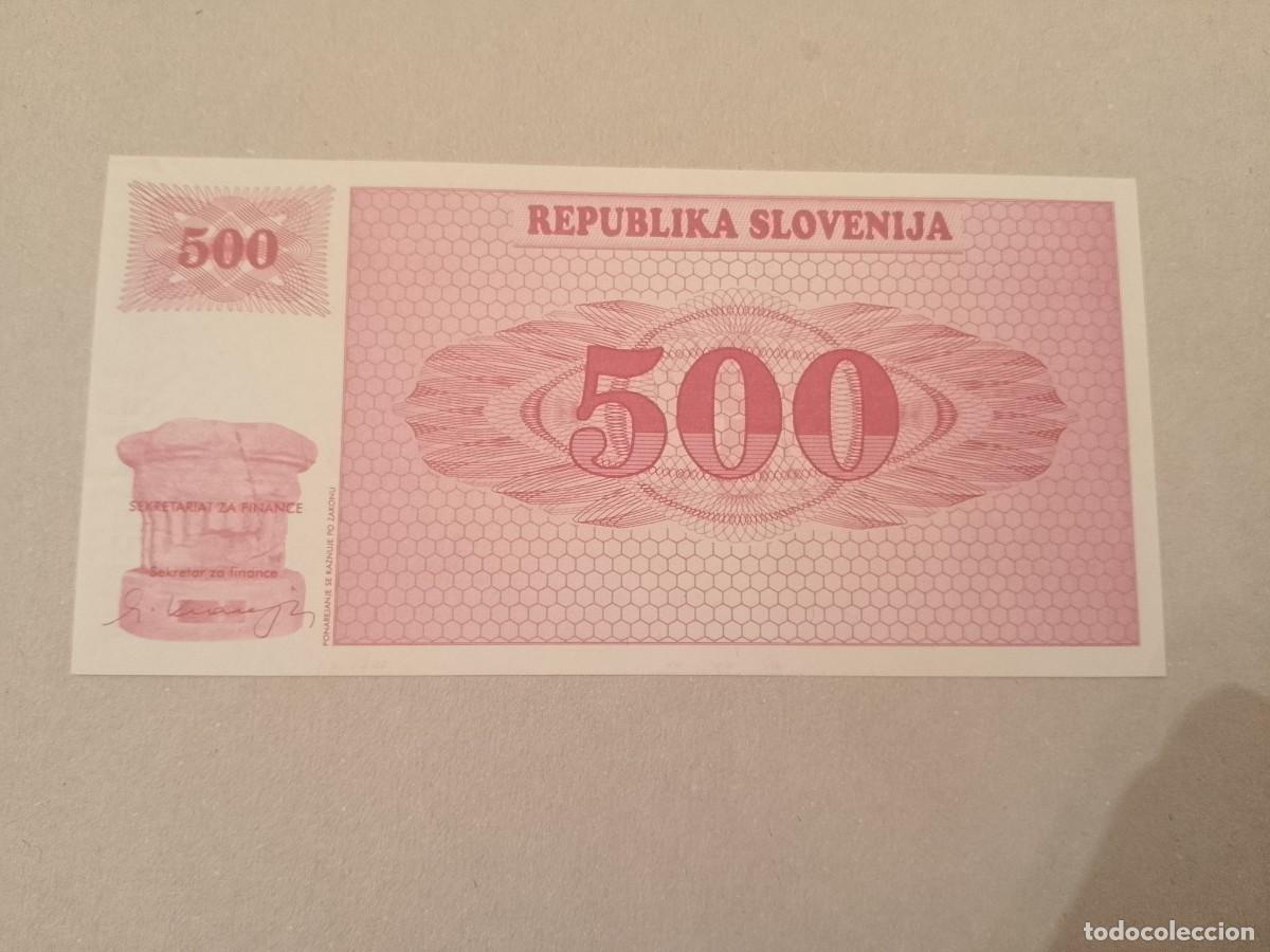 Billetes extranjeros: Billete Eslovenia, 500 Tolarjev, a&ntilde;o 1992, UNC