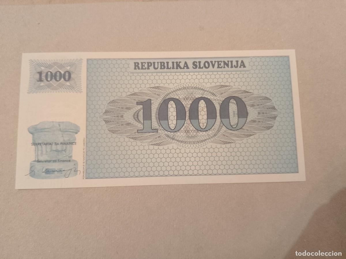 Billetes extranjeros: Billete Eslovenia, 1000 Tolarjev, a&ntilde;o 1992, UNC
