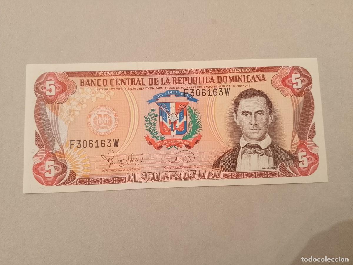 Billetes extranjeros: Billete Republica Dominicana, 5 pesos, a&ntilde;o 1995, UNC