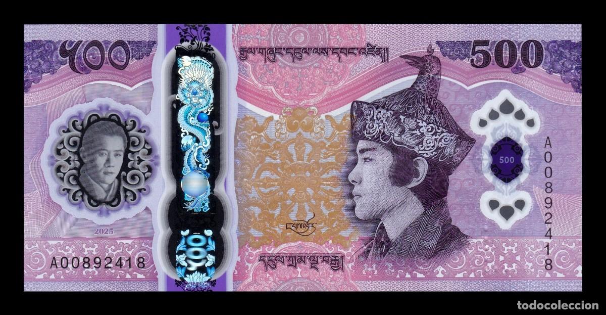 Billetes extranjeros: Bhut&aacute;n 500 Ngultrum Conmemorativo 2025 (2026) Pick 44 Nuevo Pol&iacute;mero Sc Unc