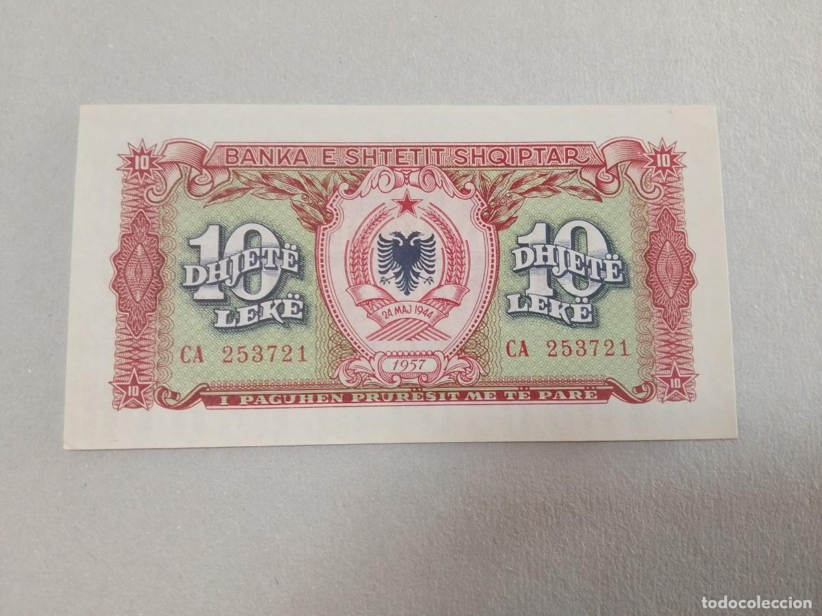 Billetes extranjeros: Billete Albania 10 leke, a&ntilde;o 1957, UNC