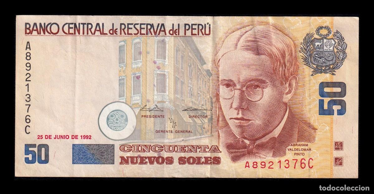 Billetes extranjeros: Per&uacute; 50 Nuevos Soles 1992 Pick 154b Mbc/Ebc Vf/Xf