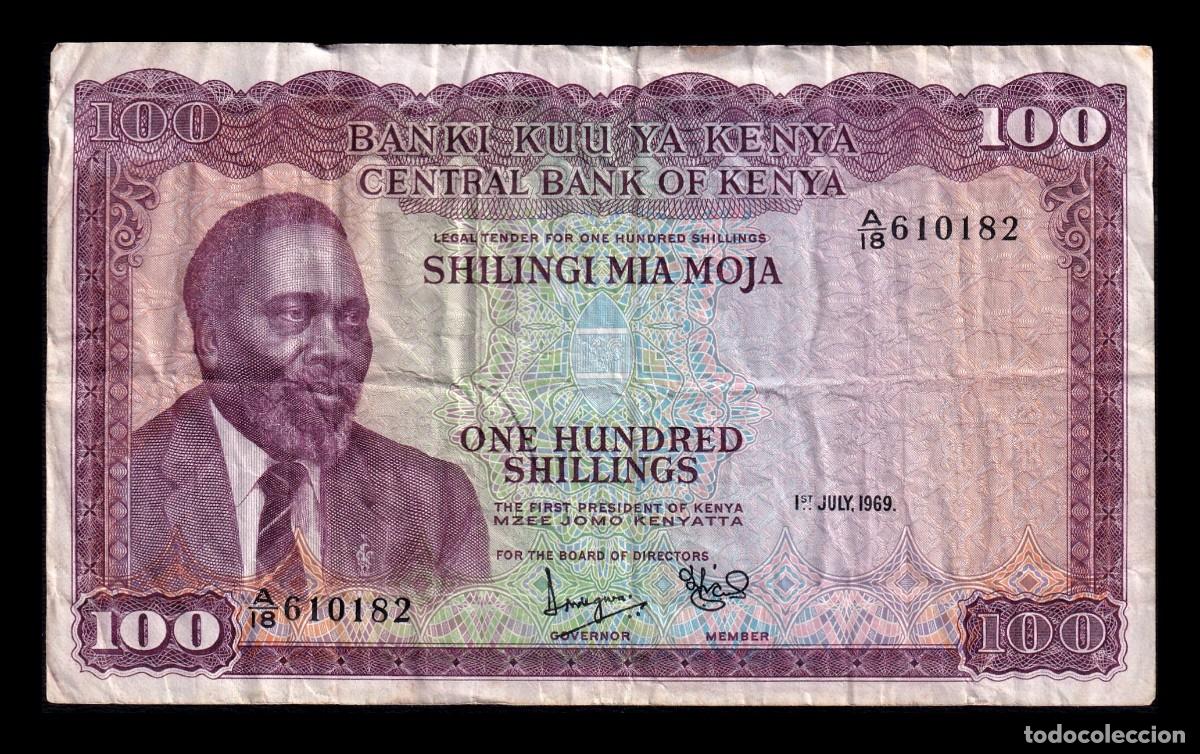 Billetes extranjeros: Kenia 100 Shillings 1969 Pick 10a Bc/Mbc F/Vf