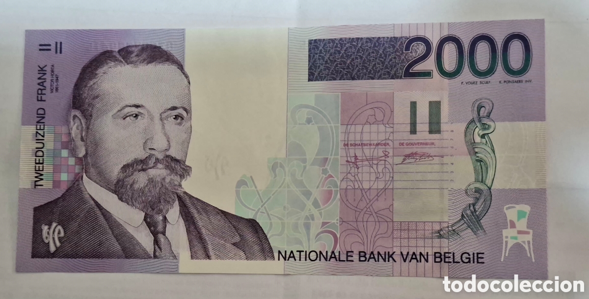 Billetes extranjeros: Billete Belgica,1.997, 2.000 Francos,UNC.