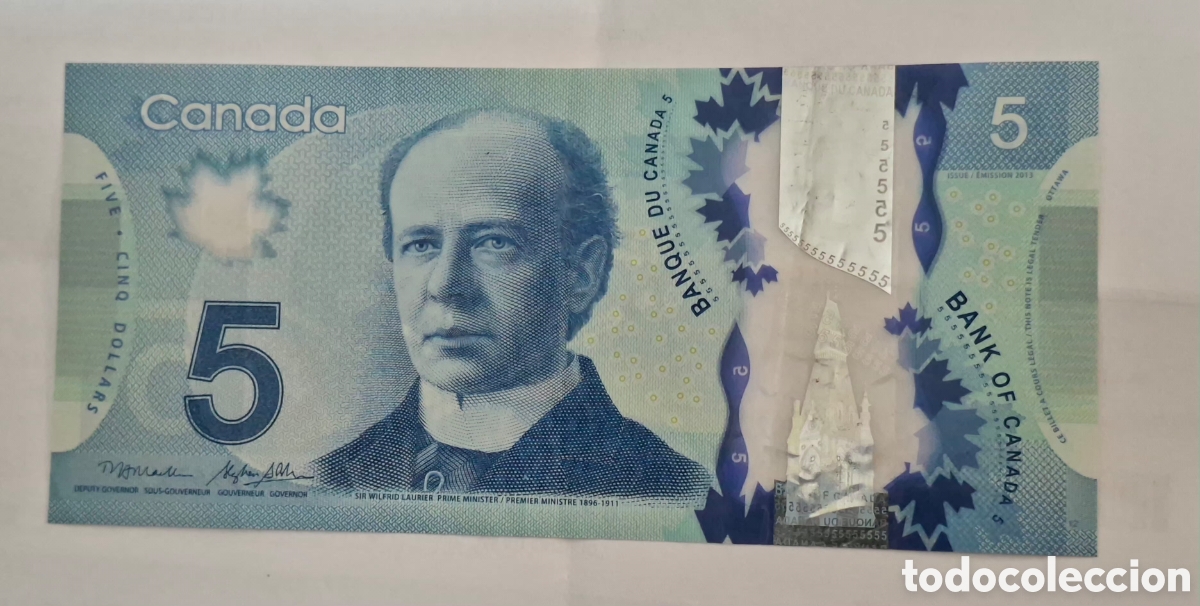 Billetes extranjeros: Billete Canada,2.013, 5 Dolars,MBC