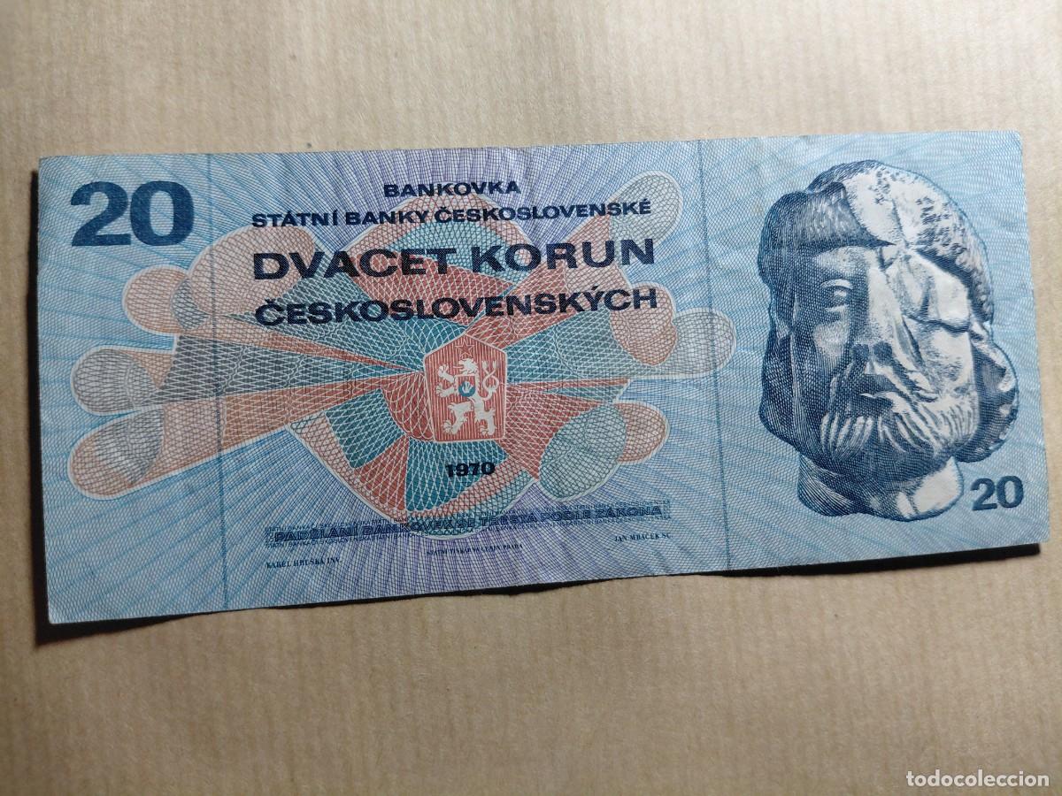 Billetes extranjeros: CHECOSLOVAQUIA - 20 KORUN 1970 P92