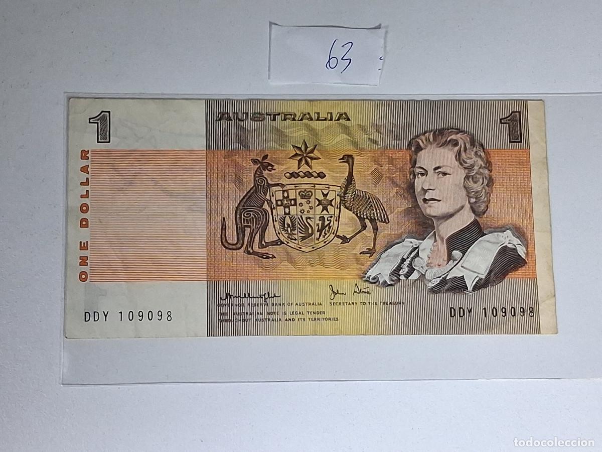 Billetes extranjeros: BILLETE AUSTRALIA 1 DOLLAR 1982- 1984 - ELIZABETH II ELISABETE R.A. JOHNSTON JOHN STONE DDY 109098