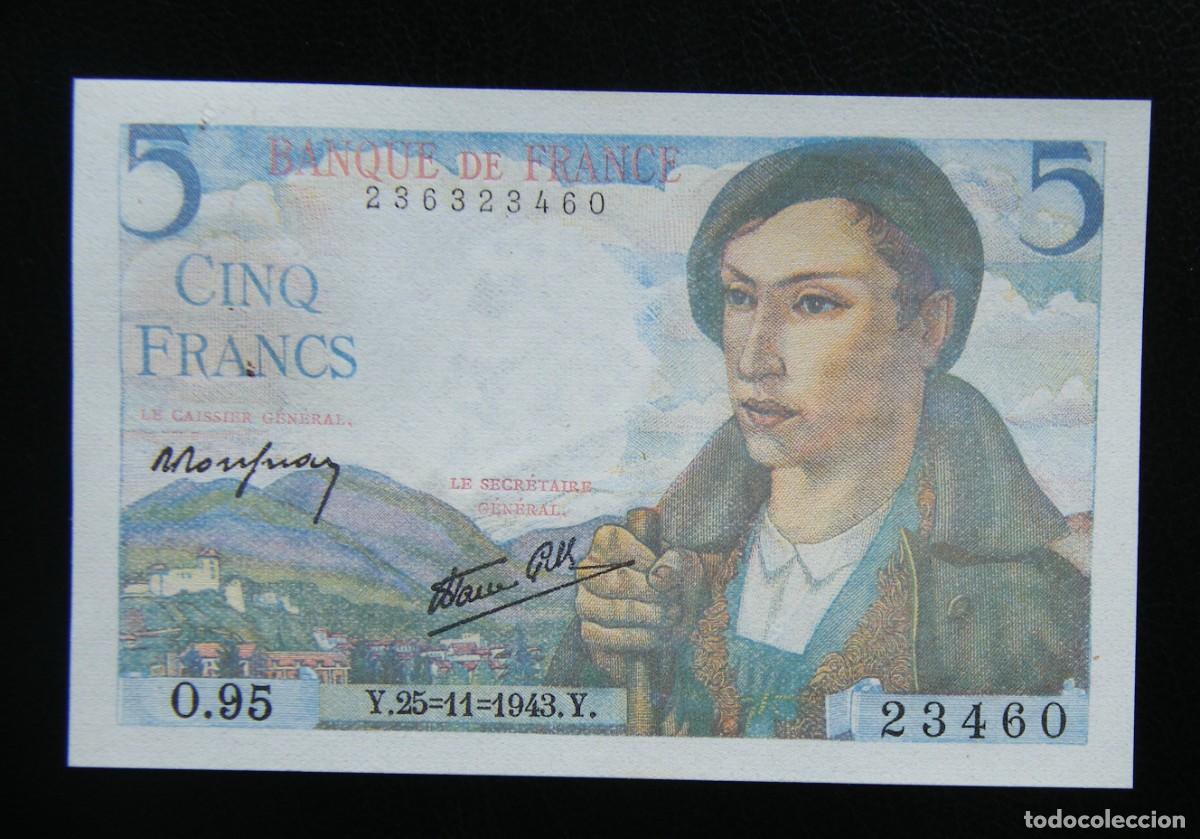 International Banknotes: FRANCIA BILLETE DE 5 FRANCOS 1943 (SIN CIRCULAR)
