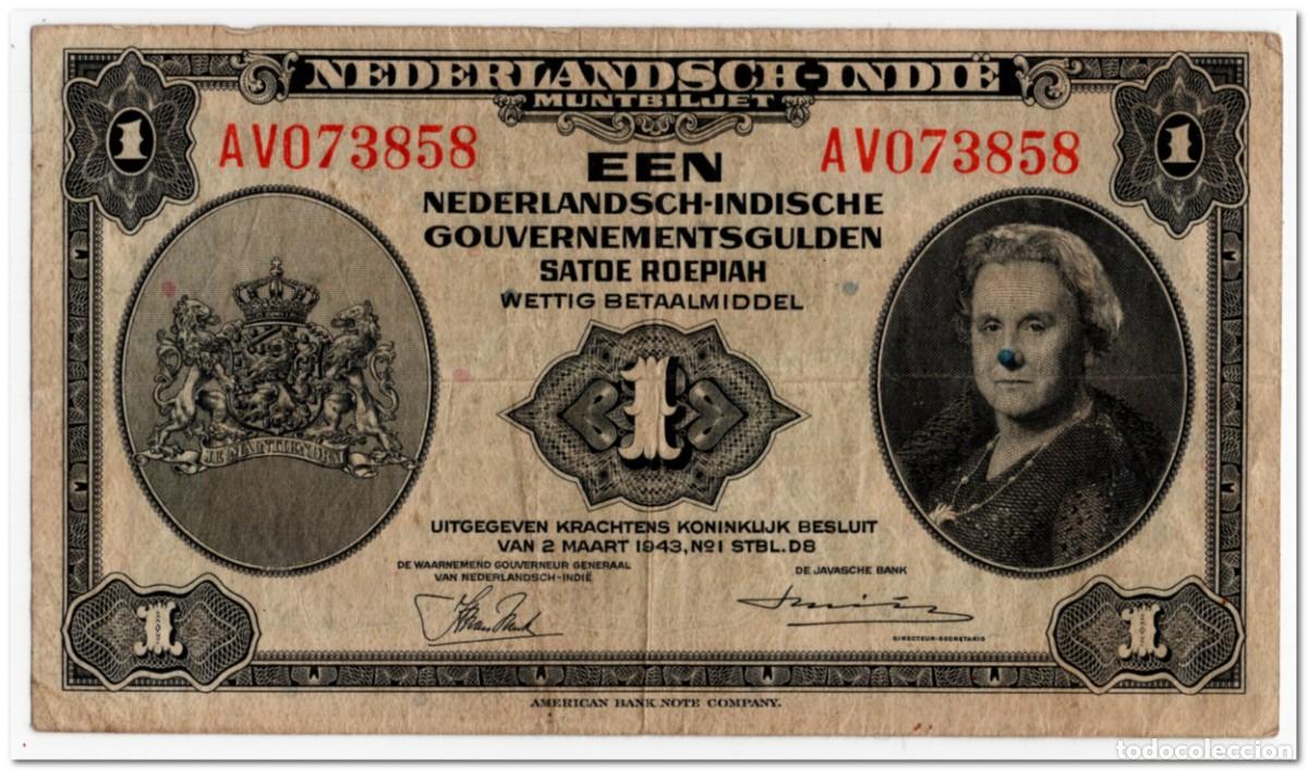 Billetes extranjeros: NETHERLANDS INDIES,1 GULDEN,1943,P.111,F-VF