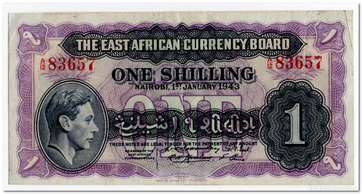 Billetes extranjeros: BRITISH EAST AFRICA,1 SHILLING,1943,P.27,VF