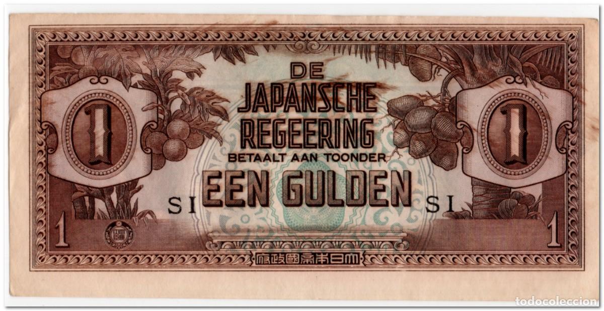 Billetes extranjeros: NETHERLANDS INDIES,JAPANESE OCCUPATION,1 GULDEN,1942,P.123,XF-AU