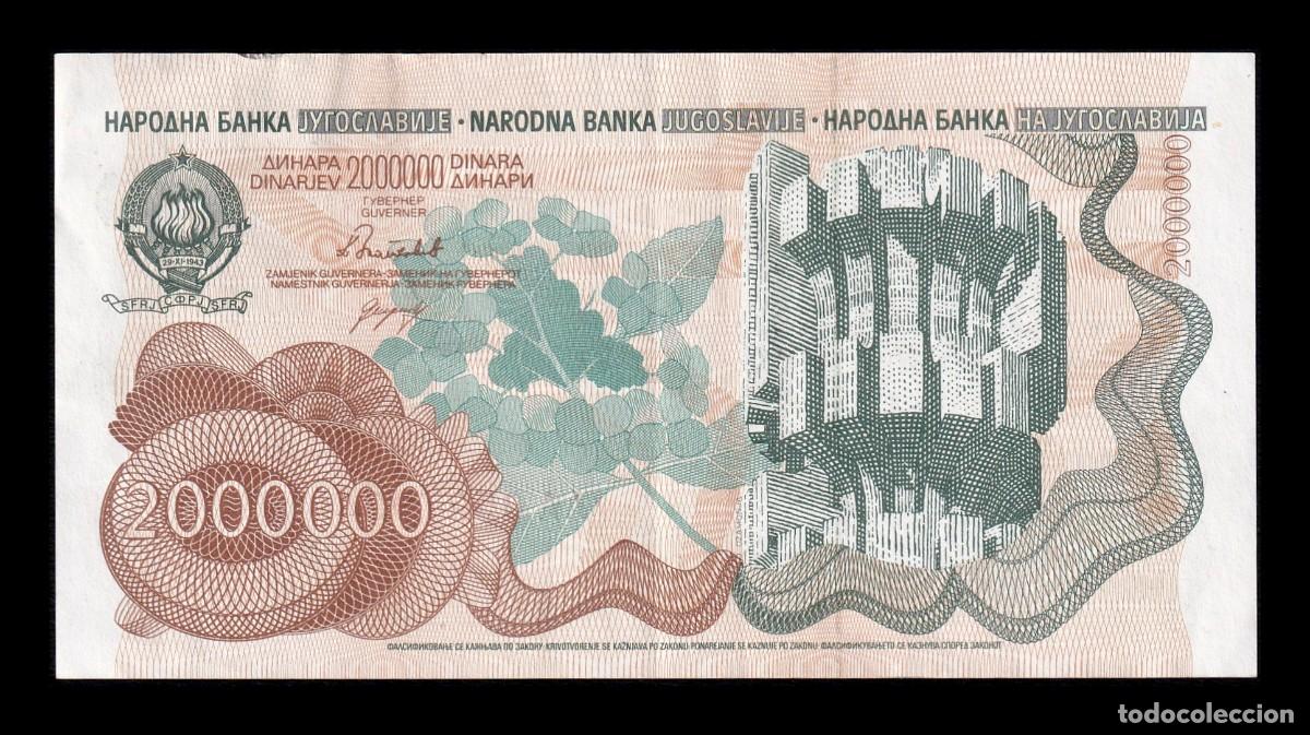 Billetes extranjeros: Yugoslavia 2000000 Dinara 1989 Pick 100 Serie AA Ebc Xf