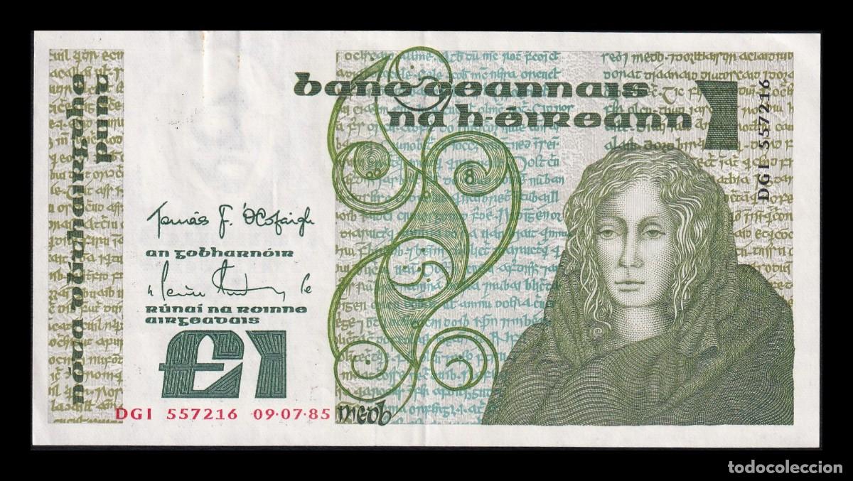 Billetes extranjeros: Irlanda 1 Libra 1985 Pick 70c Mbc Vf