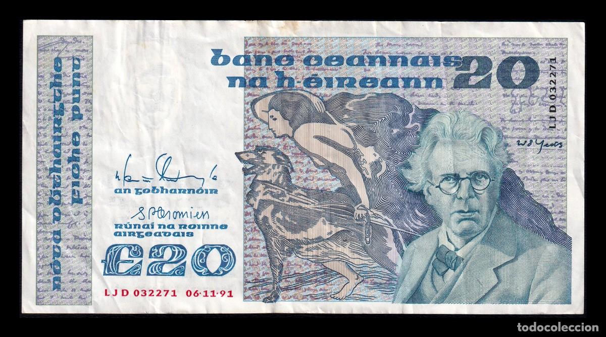 Billetes extranjeros: Irlanda 20 Libras 1991 Pick 73c Mbc Vf