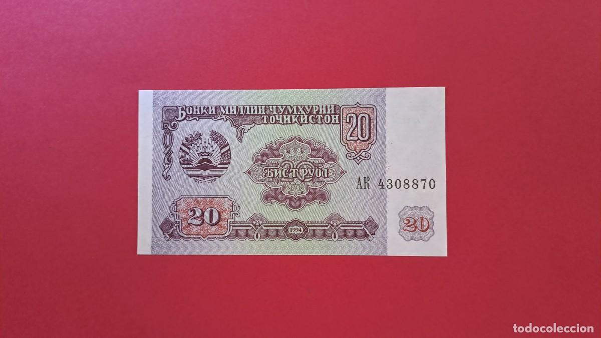 Banconote internazionali: TAYIKIST&Aacute;N - 1.994 - 20 RUBLOS - SIN CIRCULAR