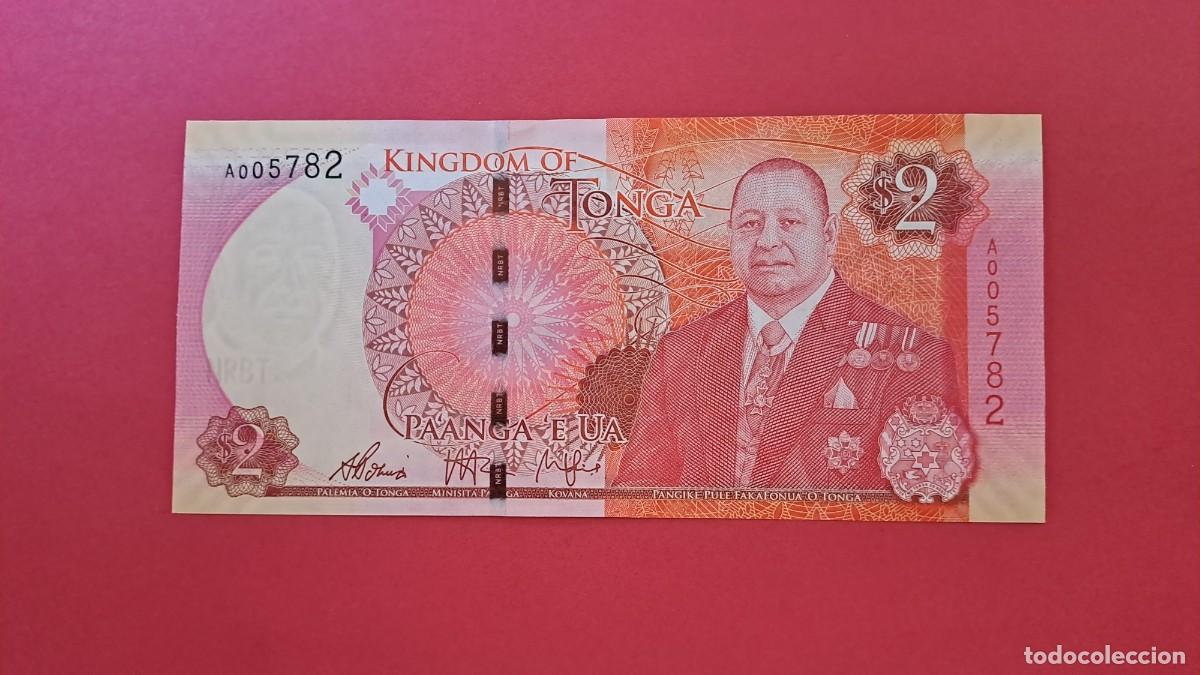 Internationale Banknoten: TONGA - 2 D&Oacute;LARES - SIN CIRCULAR