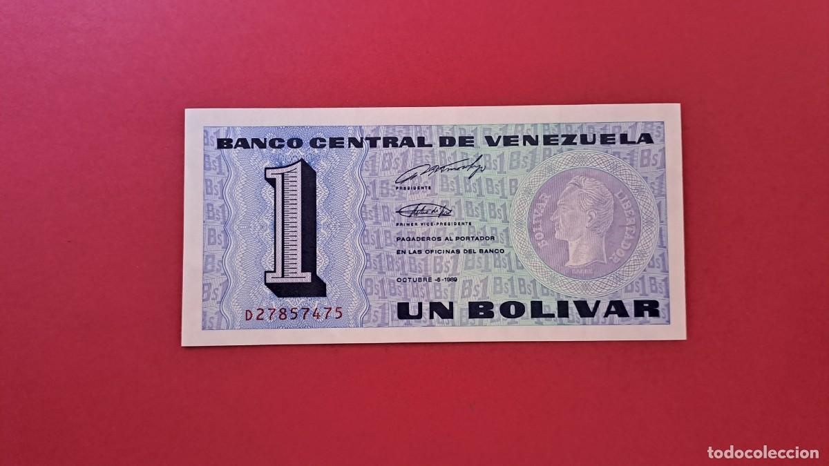 Billetes extranjeros: VENEZUELA - 1.989 - 1 BOL&Iacute;VAR - SIN CIRCULAR