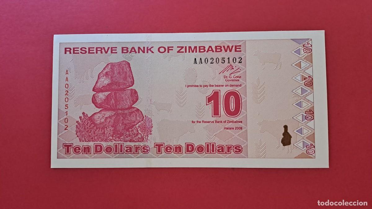 Billets internationaux: ZIMBABUE - 2.009 - 10 D&Oacute;LARES - SIN CIRCULAR
