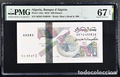 Billetes extranjeros: ALGERIA * BILLETE 500 DINARS 2018 * PMG-67 EPQ (IC-1626)