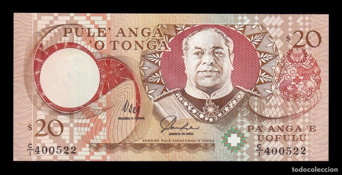 Billetes extranjeros: Tonga 20 Pa'Anga Jorge Tupou V 1995 Pick 35a Sc Unc
