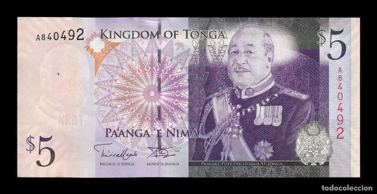 Billetes extranjeros: Tonga 5 Pa`anga Jorge Tupou V 2009 Pick 39b Sc Unc