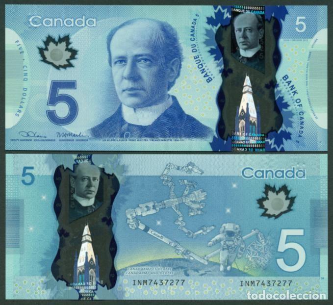 Billetes extranjeros: CANADA. 5 $ S/F. S/C. Ver firmas