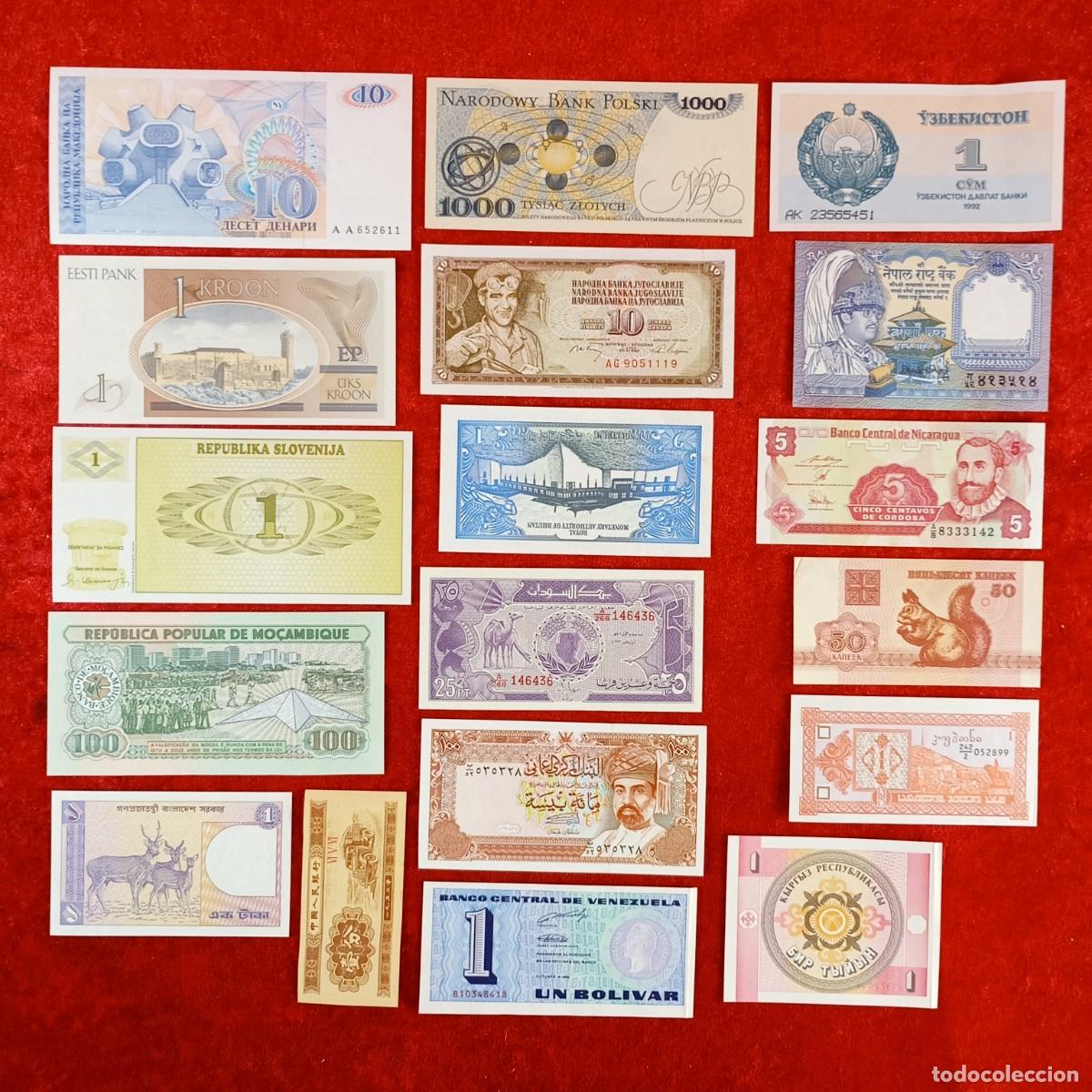 Billetes extranjeros: COLECCI&Oacute;N DE 18 BILLETES INTERNACIONALES - MUY BUEN ESTADO DE CONSERVACI&Oacute;N / 3653