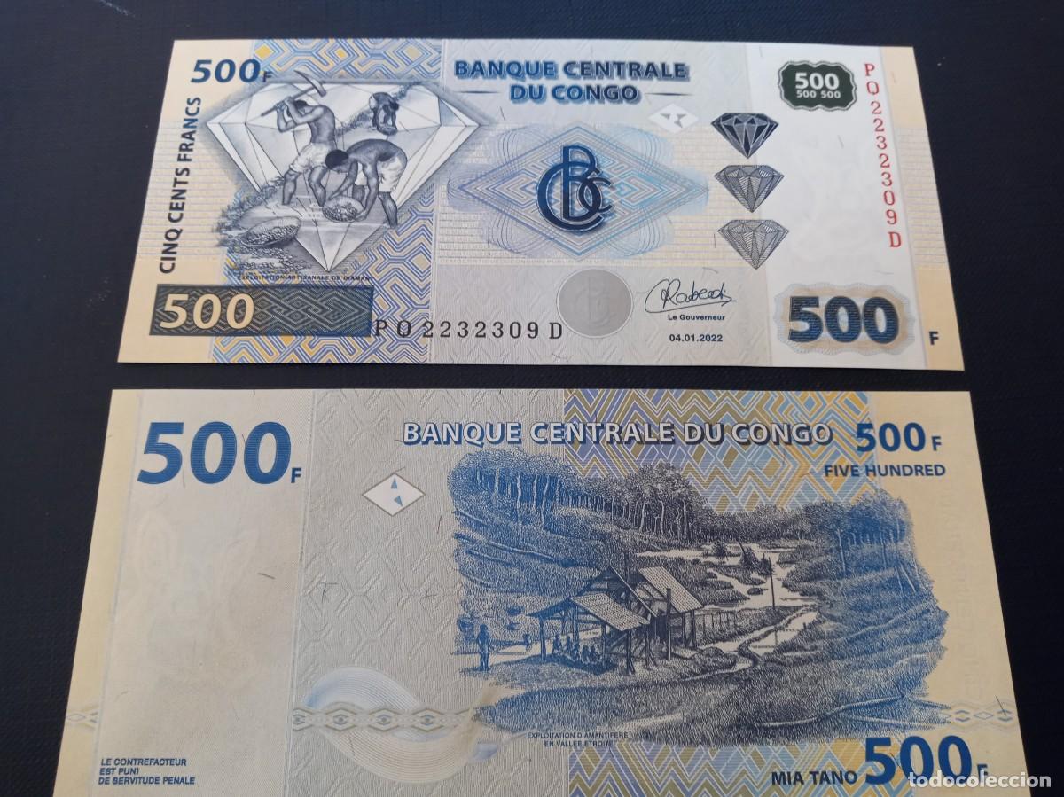 Billetes extranjeros: CONGO 500 FRANCOS 2022