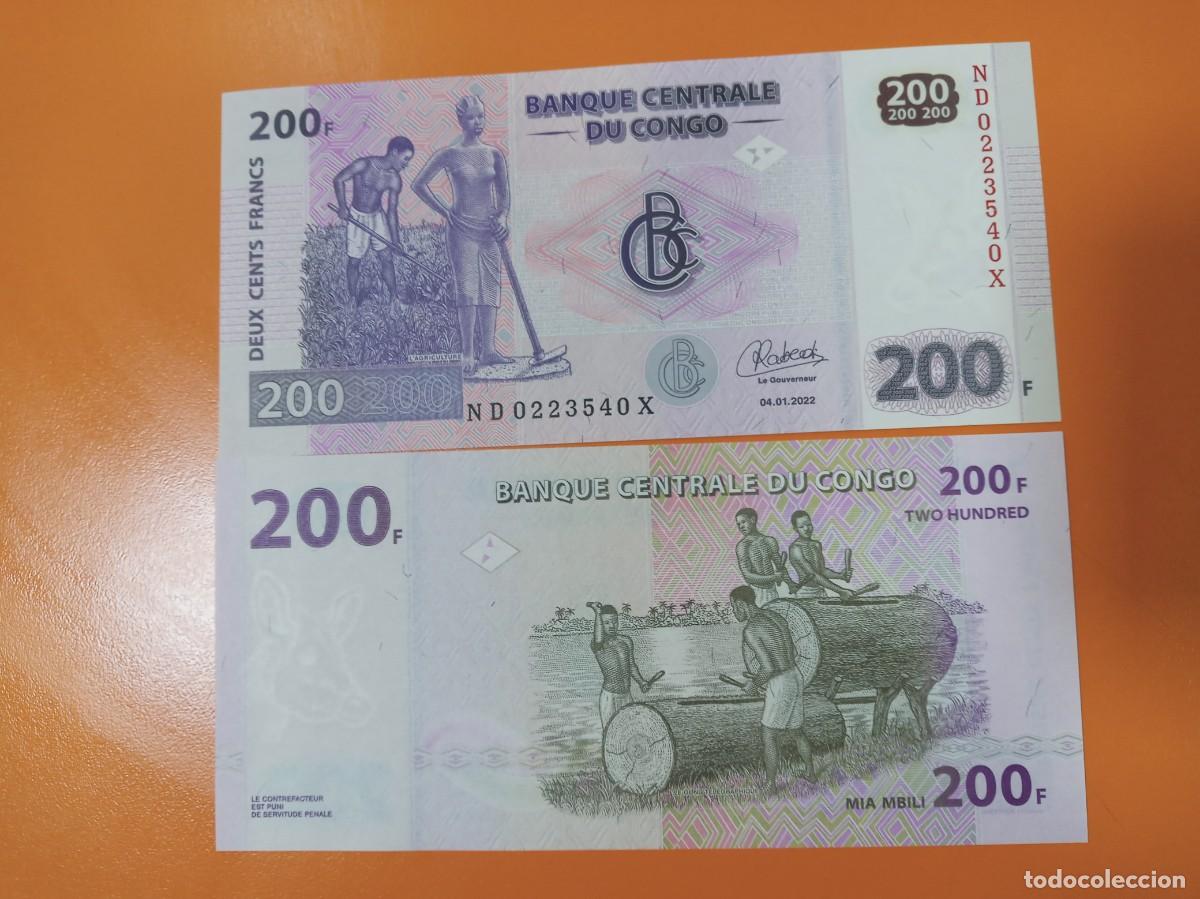 Billetes extranjeros: CONGO 200 FRANCOS 2022