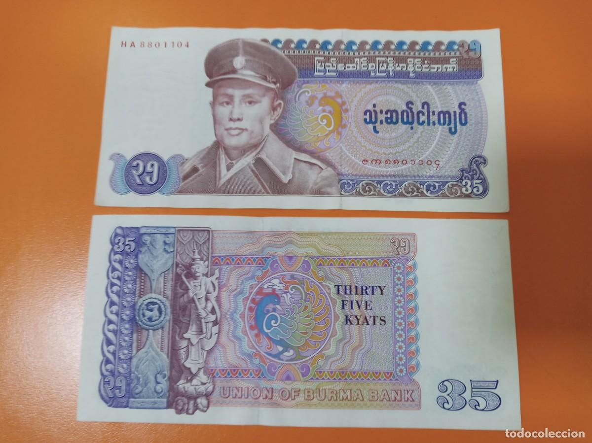 Billetes extranjeros: MYANMAR 35 KYATS 1986