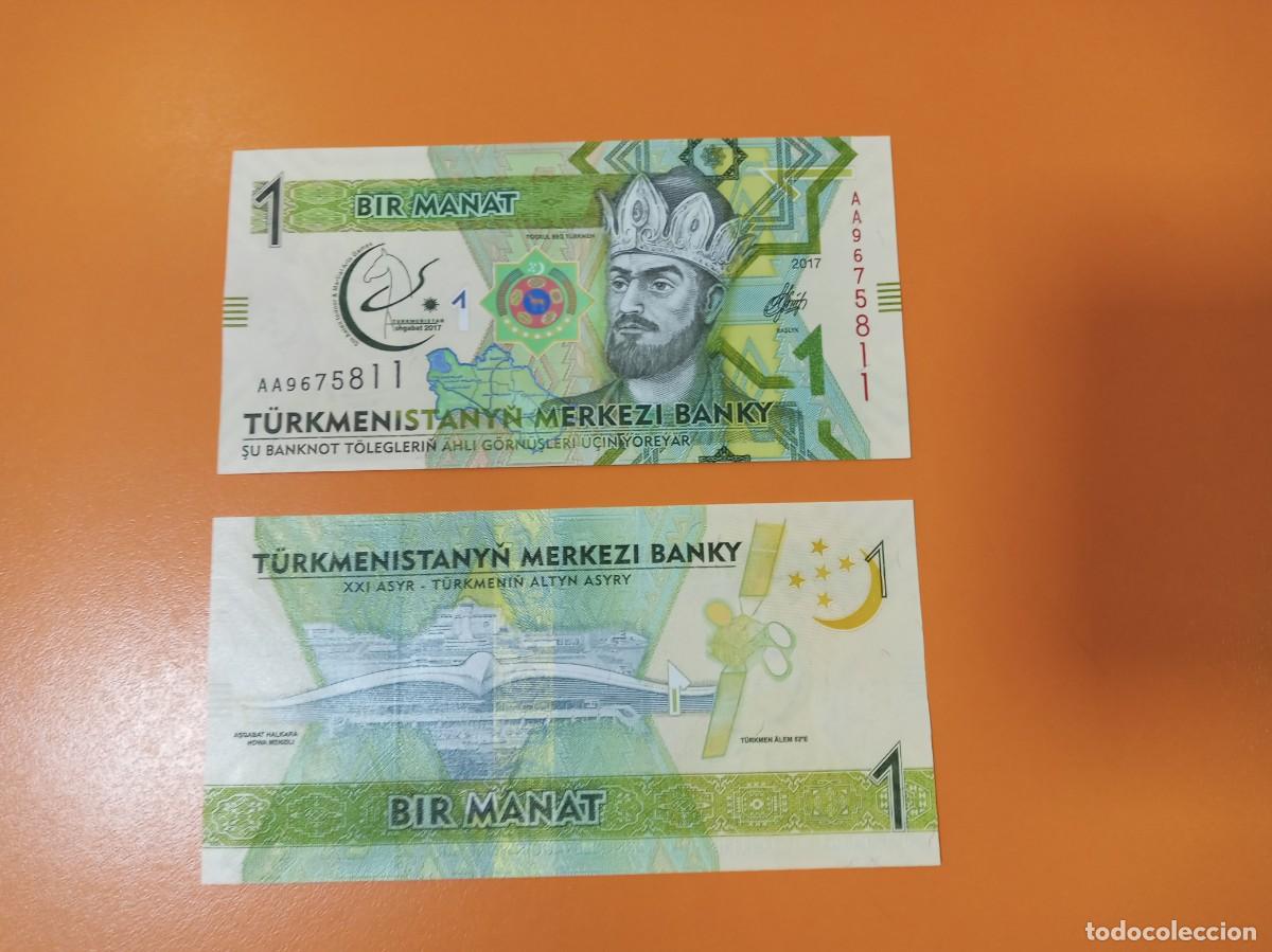Billetes extranjeros: TURKMENIST&Aacute;N 1 MANAT 2017