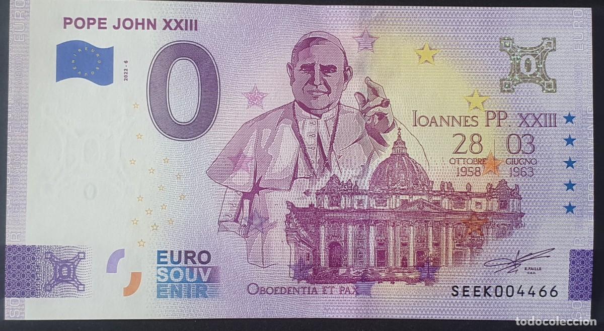 Billetes extranjeros: BILLETE 0 Euro Souvenir Vaticano: SEEK 2022-6 POPE JOHN XXIII