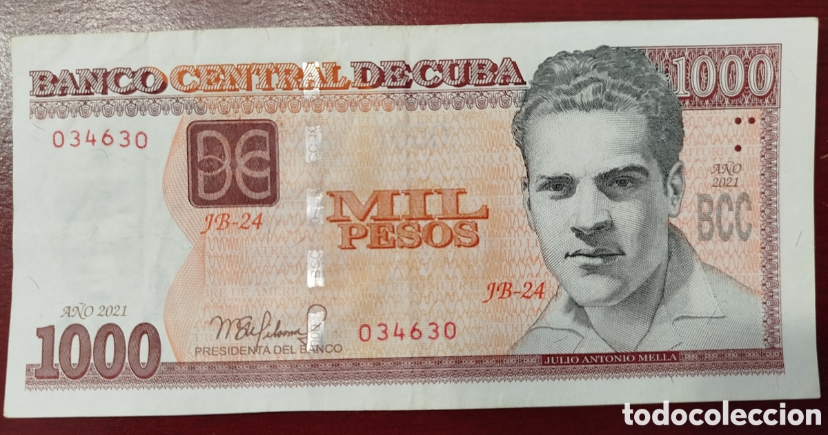 Billetes extranjeros: Cuba 1000 pesos 2021 MBC