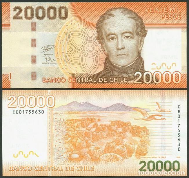 Internationale Banknoten: CHILE. 20000 pesos 2020. S/C. Fauna, flamencos.