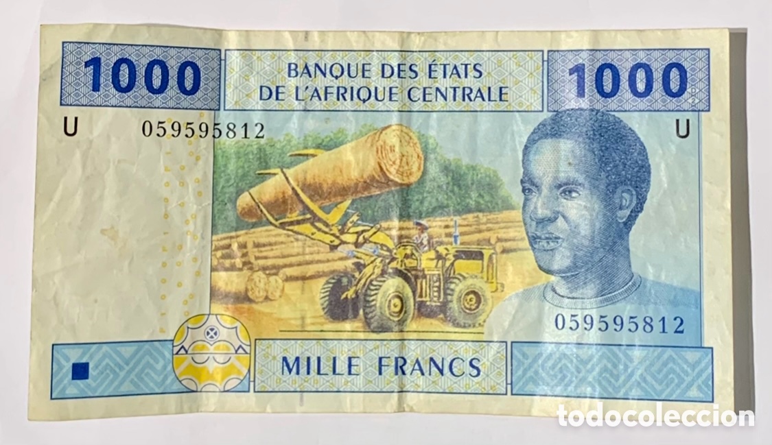 International Banknotes: Billete. Banque des Etats de L&rsquo;Afrique C&eacute;ntrale. 1000 Francs. 2002.