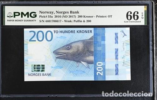 Billetes extranjeros: NORUEGA * BILLETE 200 KRONER 2016 * PMG-66 EPQ (IC-1629)
