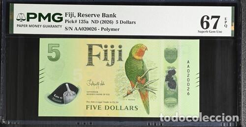 Billetes extranjeros: FIJI * BILLETE 5 DOLLARS 2026 * PMG-67 EPQ (IC-1642)