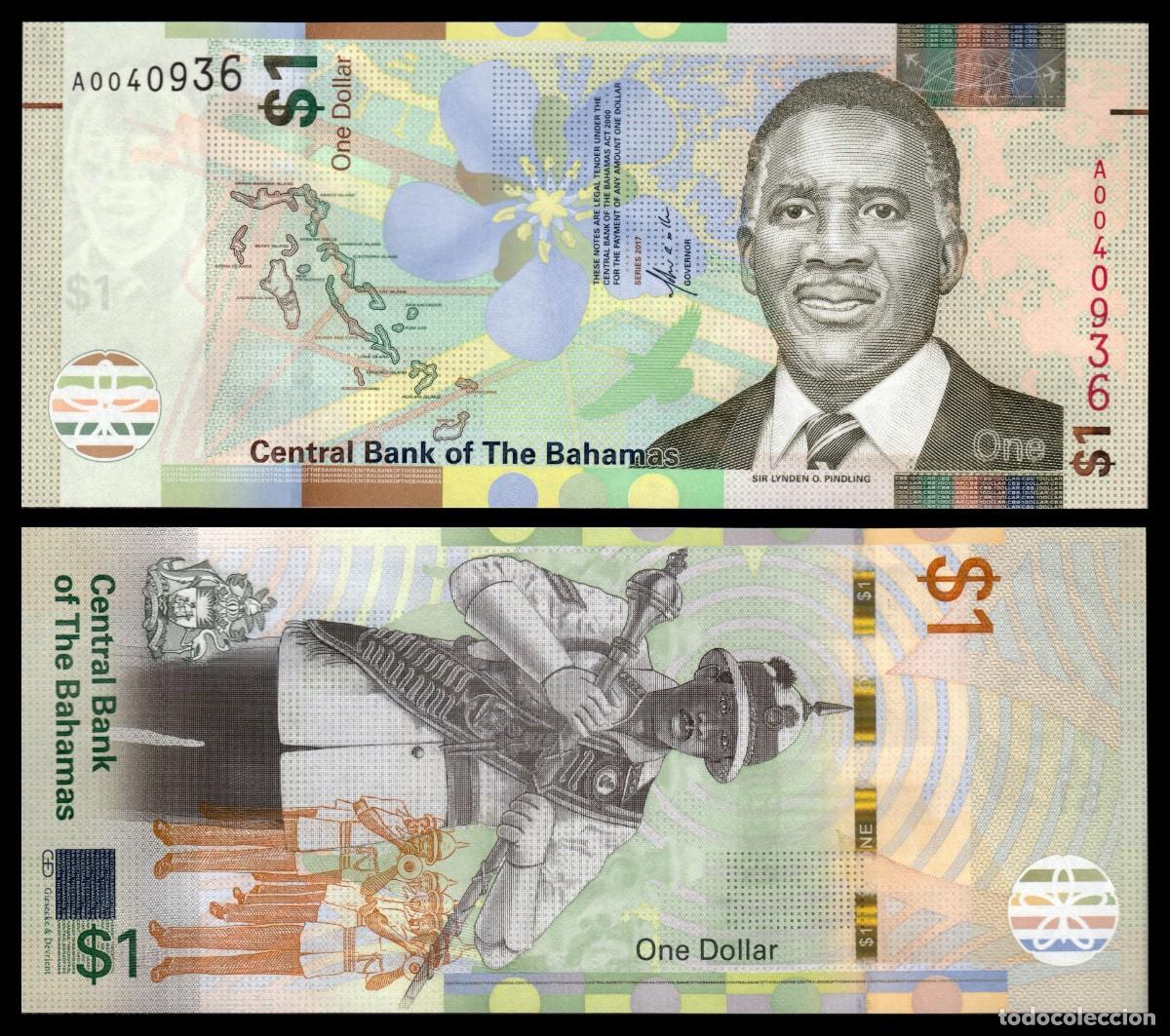 Billetes extranjeros: Bahamas 1 Dollar 2017 Pick 77a