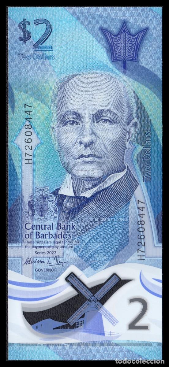 Billetes extranjeros: Barbados 2 Dollars 2022 Pick 80a - Foto 2