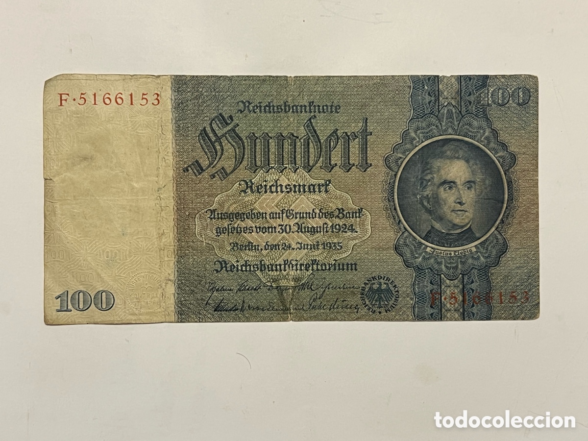 Billets internationaux: BILLETE - GERMANY-ALEMANIA - 100 REICHSMARK 1935 - SERIE F