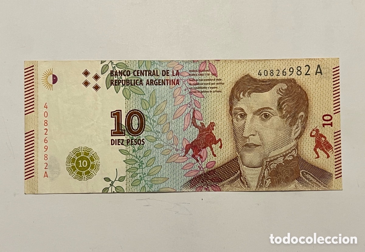 Billets internationaux: ARGENTINA (2016) BILLETE 10 PESOS - MANUEL BELGRANO