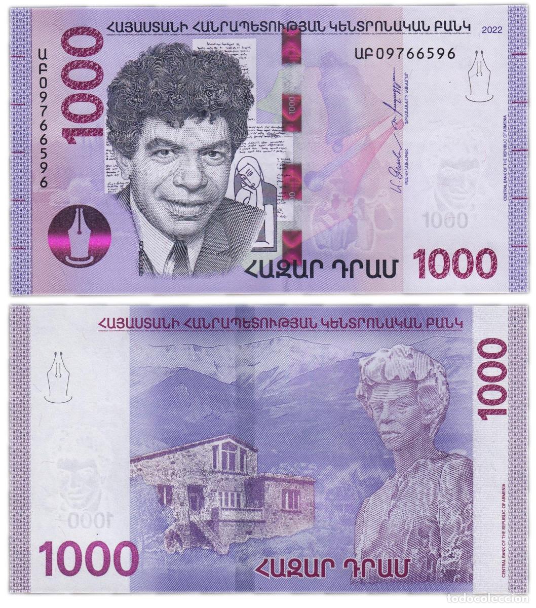 Billetes extranjeros: ARMENIA 1000 Dram 2022 Poeta Paruyr Sevak - (Pick 61)