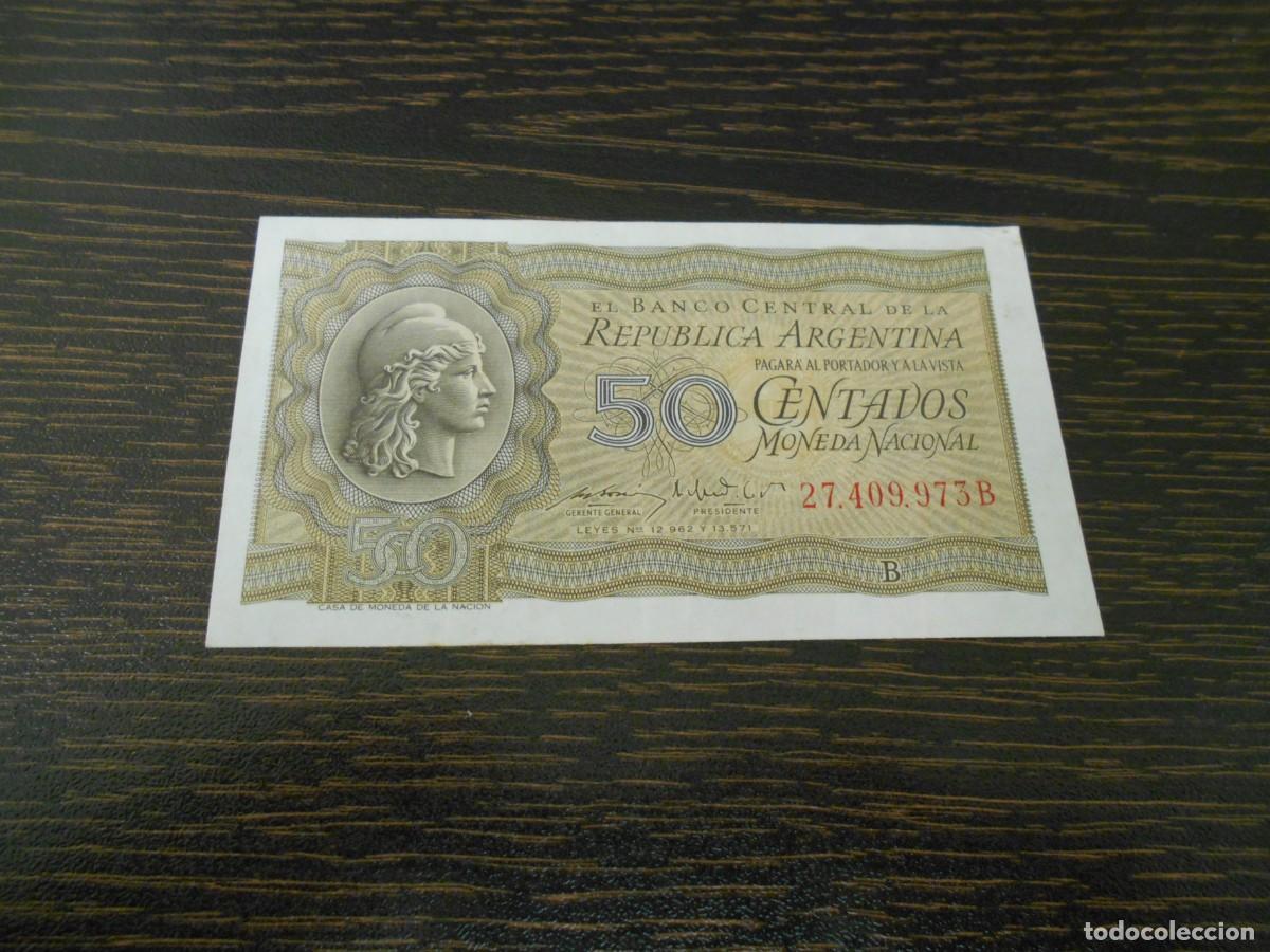 Billetes extranjeros: ARGENTINA-BILLETE PICK 261-50 CENTAVOS-LEYES 12.962 Y 13.571-SERIE B-MBC