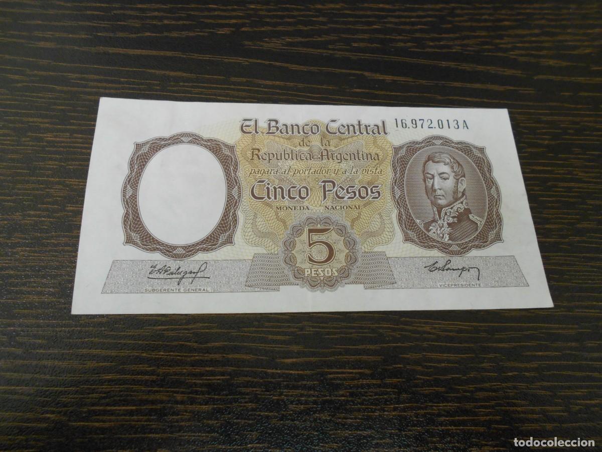 Billetes extranjeros: ARGENTINA-BILLETE PICK 275a-5 PESOS-SERIE A-MBC